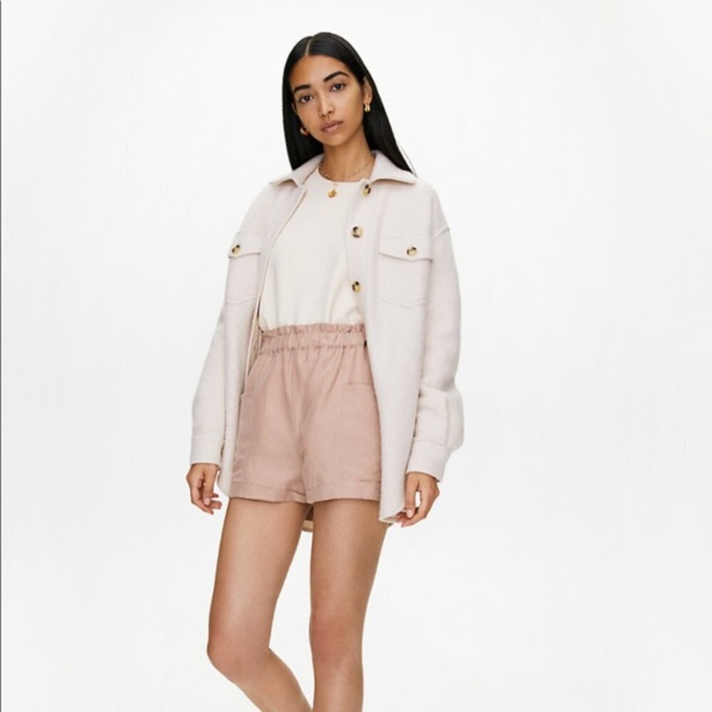 Wilfred Free Jessica Shorts w Pockets Lightweight Lyocell Concrete Tan Pullon XS
